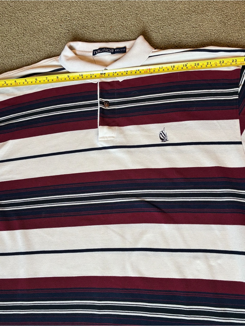 Nautica Long Sleeve Polo/Dress Shirt Combo Striped 100% Cotton Men's XXL - Picture 2 of 10